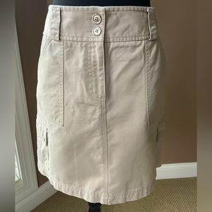 Rafaella Twill Cotton Skirt in Light Kaki.